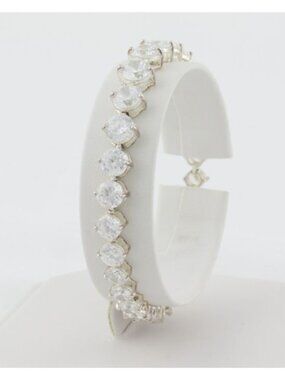 Sterling Silver Sparkly 18.5 Carat CZ Cubic Zirconia Tennis Bracelet 7" inch